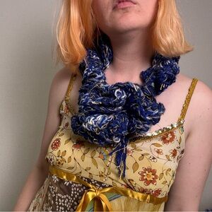 Knit Flower Necklace/ Scarf